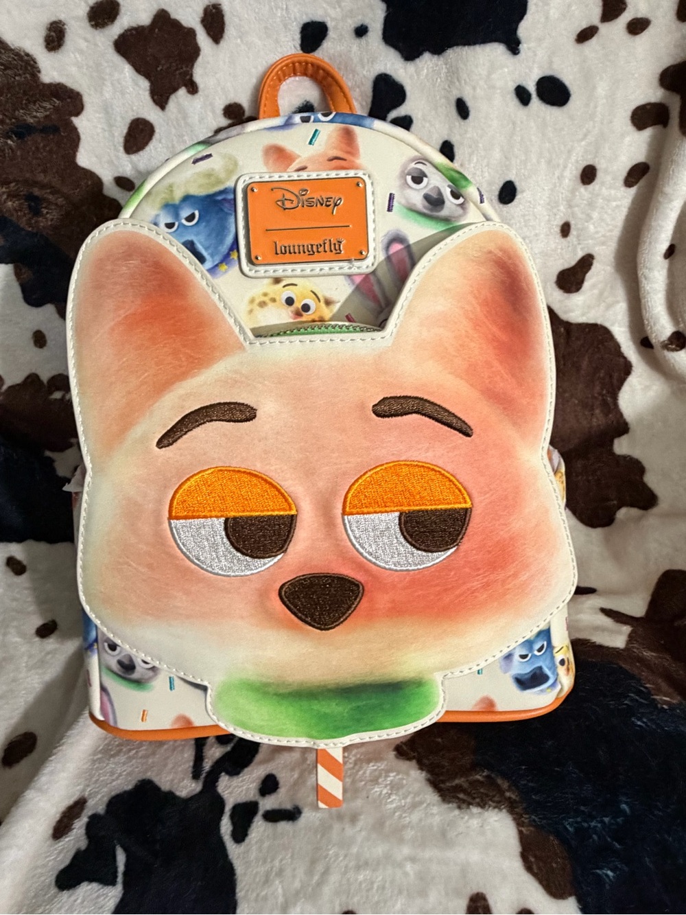 Loungefly Disney Orange & Green Fox Plush Mini Backpack
